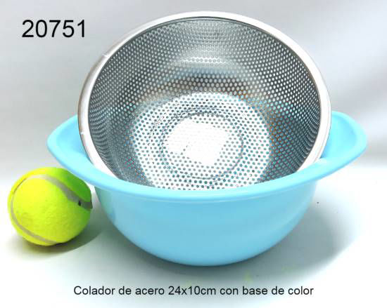 Imagen de COLADOR DE ACERO C/BASE COLOR 24X10CM 3.24